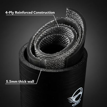 3.5 Inch / 89mm 90 Degree Silicone Elbow Hose – Extended Leg Design, True 102mm Length, 5.5mm Thickness – High Temp 4-Ply Black Coupler for Turbo, Intake, Radiator Pipe - size: 3.5 Inch / 89mm