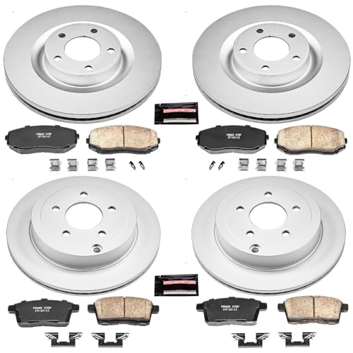 PowerStop Z17 Brake Pad & Fully Coated Rotor Kit Front & Rear CRK2829
