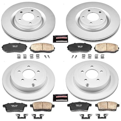 PowerStop Z17 Brake Pad & Fully Coated Rotor Kit Front & Rear CRK2829
