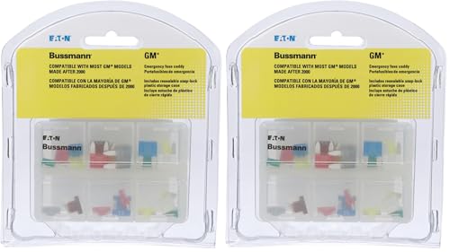 Bussmann BP/EFC-GM Emergency Fuse Preparedness Pack for GM Vehicles with 24 ATM, ATM (LP, & ATR Fuses), 2 Pack - size: 1 Count (Pack of 2)