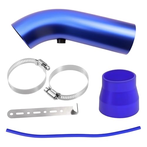 Cold Air Intake Pipe, 76mm 3 Inch Universal Performance Car Cold Air Intake Turbo Filter Aluminum Automotive Air Filter Induction Flow Hose Pipe Kit (BLUE-PIPE) - color: BLUE-PIPE