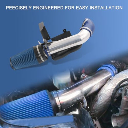 Cold Air Intake Kit Replacement For Silverado 1500 2500 Sierra 1999-2006 - color: Silver & Blue