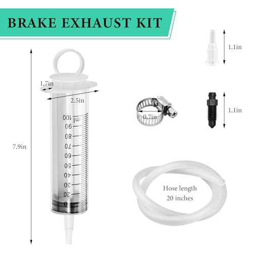 Brake Bleeder Kit, Hydraulic Disc Clutch Bleed Tool with 100ml Syringe 50cm Hose, Universal Brake Bleeding Kit Oil Fluid Extractor for Motorcycle Car Repair Maintenance