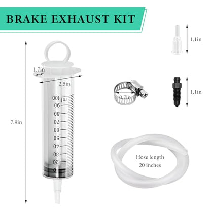 Brake Bleeder Kit, Hydraulic Disc Clutch Bleed Tool with 100ml Syringe 50cm Hose, Universal Brake Bleeding Kit Oil Fluid Extractor for Motorcycle Car Repair Maintenance
