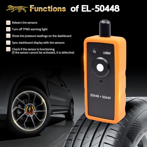 Oktiger 2IN1 TPMS Relearn Tool for GM and Ford Series Vehicles, Fit for Chevy GMC Buick Cadillac Ford Lincoln Mazda 2004-2022, EL-50448 & EL-50449 Tire Sensor Activation Reset, 9V Battery(Not include) - size: GM&Ford Series
