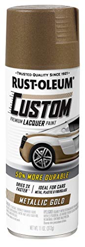 Rust-Oleum Automotive Custom Lacquer Spray Paint, Metallic Gold - color: Metallic Gold, size: 11 Ounce (Pack of 1)