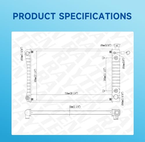 Rayten Radiator Compatible with Chevrolet/GMC C1500 C2500 K1500 K2500/Suburban/C3500/C3500HD/K3500/P30/R1500 R2500 Suburban/R3500/Suburban 1500/V1500 V2500 Suburban/V3500 & GMC P3500/R2500/R3500/V3500 - size: RAD:618