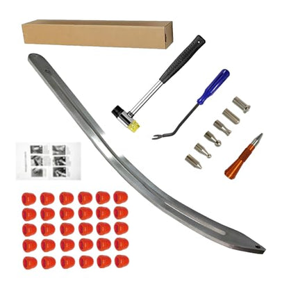 Car Dent Repair Kits,41 pcs Paintless Dent Removal Tools,Auto Body Dent Repair Tool Kit,with Big Curved Rod,Knock Down Pen with 7 Stainless Steel Pen Heads,Rubber Hammer and More.