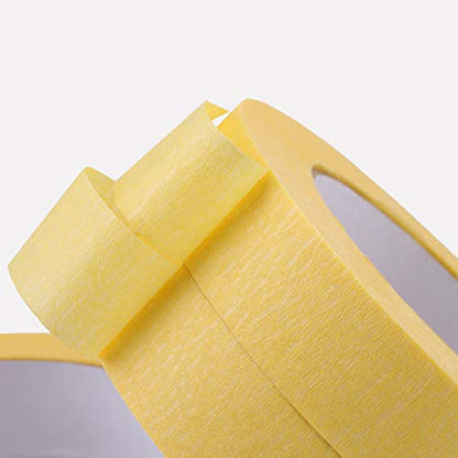 Lichamp 25mm x 50m Yellow Automotive Masking Tape for Painting - size: 1 inch x 55 Yards x 2 Rolls