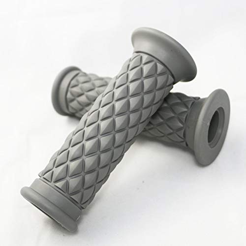 Yibid Motorcycle Hand Grips, Soft Rubber Handlebar Throttle Thruster Grip Replacement Replacement for 7/8(22mm) Handle Bar Motorized (Gray Grips) - color: Gray Grips