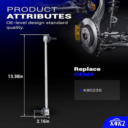 X4XZ K80235 Zinc-Nickel Alloy Front Stabilizer Sway Bar Links for Mazda BMW - size: K80235