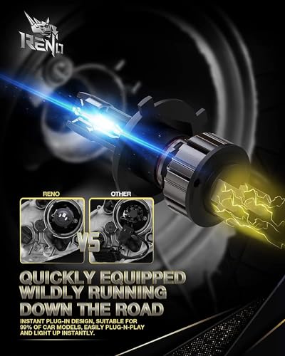 RENO H4 Bulb, Fanless 9003/HB2 6500K White 800% Brighter 36000LM Fog Bulbs - size: H4 9003