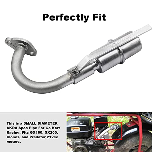 Exhaust with Muffler for Predator 212cc GX160 GX200 Go Kart & Mini Bikes