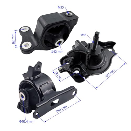 3PCS Engine Motor & Transmission Mount Set Compatible with 2007 2008 Honda Fit 1.5L, Automatic Transmission Mount Replace# AM500 A4552 A4537 - size: 2007-2008 Fit 1.5L