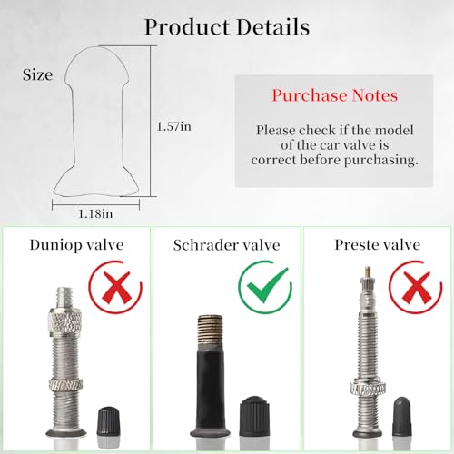Pranks for Penis Valve Stem Covers Funny(8PCSBlack) - color: Z_8pcs Black