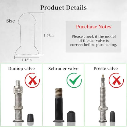 Pranks for Penis Valve Stem Covers Funny(8PCSBlack) - color: Z_8pcs Black