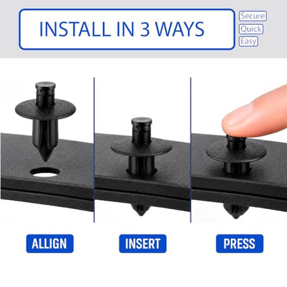 120Pcs Bumper Clips & Push Pins Fastener Kit, Universal Automotive Clips and Plastic Rivets for Car Bumper, Fender, Door Trim & Splash Shield, Auto Body Retainer Clips for Most Vehicles