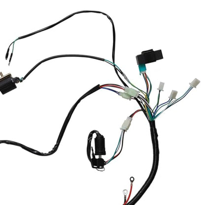 8in1 Motorcycle Cable Assembly (CDI, Kill Switch, Full Wave Rectifier, Ignition Switch, Ignition Coil, Spark Plug, Regulator, Wiring Harness) for 50cc- 25cc Electric start ATV Quad Buggy Moped Go Kart