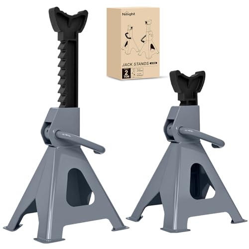 Nilight 2-Ton Jack Stands, 4,400 lb Capacity, Adjustable Height, 1 Pair - size: 2T