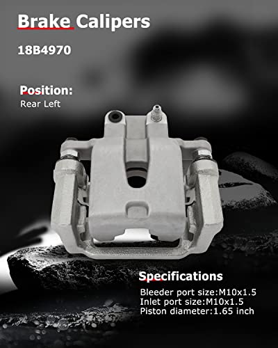 cciyu Rear Left Disc Brake Caliper w/Bracket 18B4970 For Chrysler,For Dodge - size: Rear Left[18B4970]
