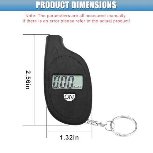 Digital Tire Pressure Gauge, 5-150PSI 4 Unit Settings (Black) - color: Black