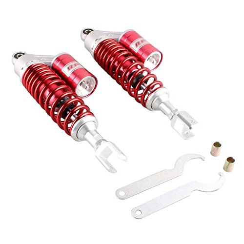 320mm Pair Rear Motorcycle Shock Absorbers Suspension Eye to Clevis Universal for Kawasaki Honda Yamaha Suzuki Red - color: 320mm Red