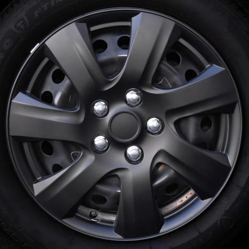BDK Premium 16” Inch Rim Wheel Cover Hubcaps for Cars Trucks SUVs Vans - color: Black