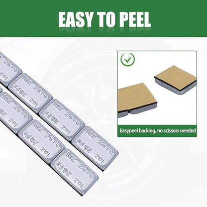 1OZ Adhesive Wheel Weights, Grey 1 oz Stick on Wheel Weights,A Box of 18 Strips, 4 Segments/Strip (72 oz Pack) - color: Gray, size: 1oz-72PCS