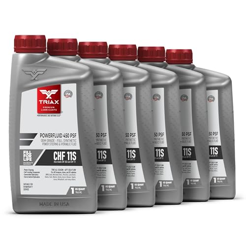 TRIAX Powerfluid 450 PSF - CHF 11S Long - Life Synthetic Hydraulic & Power Steering Fluid Compatible with Audi, Bentley, BMW, Chrysler, Dodge, Jeep, Mercedes-Benz, Mini, Porsche, and VW (6 Quart Pack) - size: 6 Quart Pack