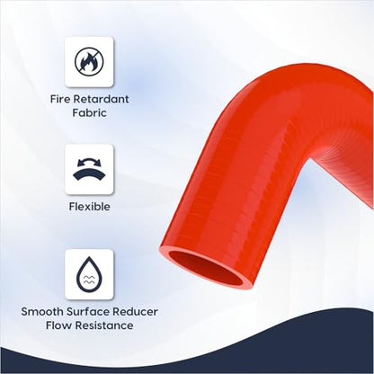 Endure 90 Degree Silicone Elbow Intake Hose 4-Ply, 1.5"(38mm) - Red - color: Red, size: ID - 1.5Inch(38mm)