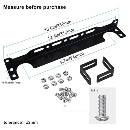 EVIL ENERGY Oil Cooler Mounting Bracket Kit 330mm / 13 inch Aluminum Alloy - size: 330mm