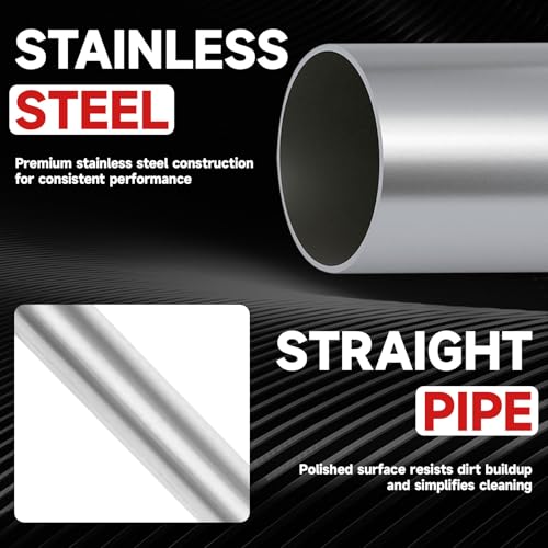 A-KARCK Straight Exhaust Pipe 3" OD, Stainless Steel 18" Long Mandrel Exhaust Tube - size: 3.0", style: 18 INCH
