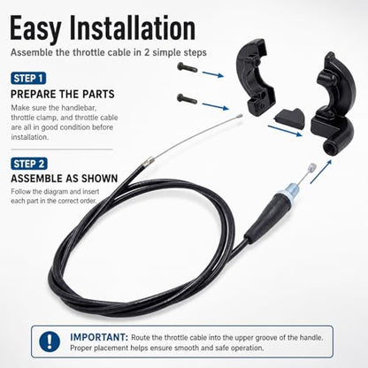 7/8" Handle Twist Throttle Cable Kit Compatible with Coleman 200cc CT200U MB200 CT200U-EX BT200X Predator 196cc 212cc 6.5hp Mini Bike, Throttle Grip with Motorcycle Cruise Control