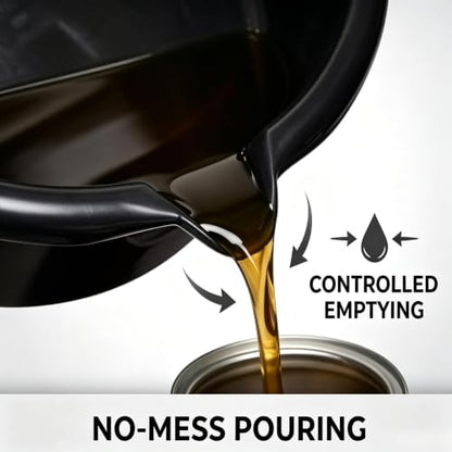 Oil Drain Pan 7-Quart Waste Automotive Fluid Change Container with Built-in Scale, Leak-Proof Spout and Splash Guard for Easy Car Maintenance