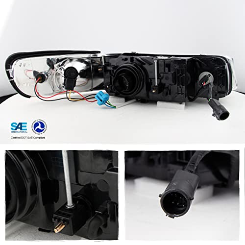 AKKON - For Lincoln Town Car OE Replacement Chrome Bezel Headlights Driver/Passenger Head Lamps Pair New