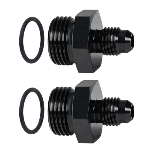 EVIL ENERGY 4AN Flare to 8AN ORB Male 2PCS Fuel Rail Adapter Fitting Black - size: 8AN ORB to 4AN