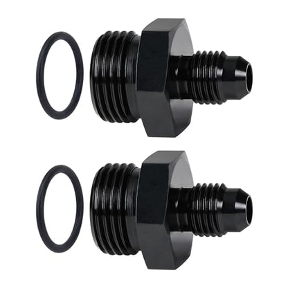 EVIL ENERGY 4AN Flare to 8AN ORB Male 2PCS Fuel Rail Adapter Fitting Black - size: 8AN ORB to 4AN