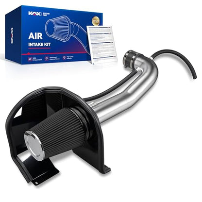 KAX 3.5" Cold Air Intake Kit + Heat Shield for GMC Sierra 1500 2014-2018 - size: 3.5"-9006-Black