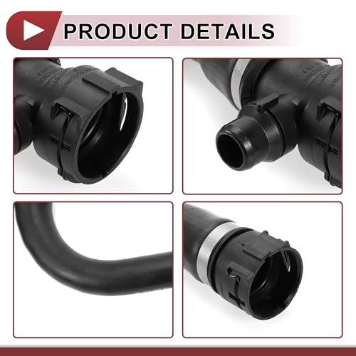 1 Pcs Radiator Coolant Hose for BMW 530i 540i 2017-2020 Upper Coolant Return Line No.17128602870 Black Rubber