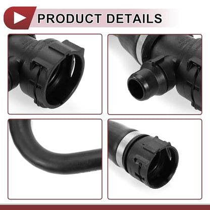 1 Pcs Radiator Coolant Hose for BMW 530i 540i 2017-2020 Upper Coolant Return Line No.17128602870 Black Rubber