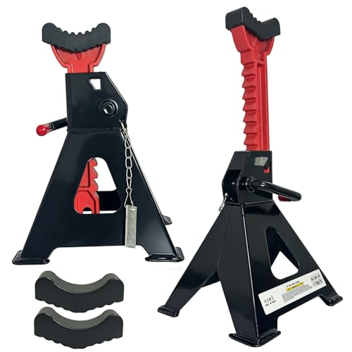 HENBOW Jack Stands,3 Ton(6600Lbs) Capacity Black, 1 Pair - color: Black
