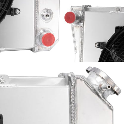 3 Row Radiator Shroud Fan For Chevy Nova 1968-1974 Camaro 1970-81 - size: 3 Row Radiator+Shroud Fan