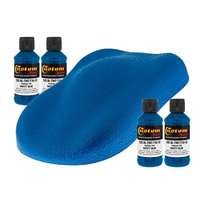 Custom Coat 3 Ounce, Safety Blue, Bed Liner Tint Concentrate, 4 Pack - color: Safety Blue, size: 3-Ounce (Pack of 4)