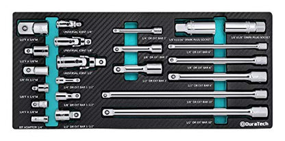 DURATECH 22-Piece Drive Tool Accessory Set with Extension Bars & Adapters
