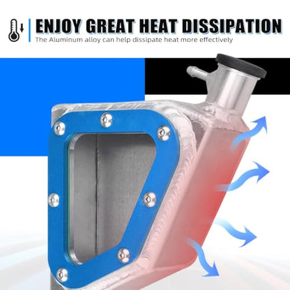 NICECNC Aluminum Radiator Tank, Reservoir Expansion Tank, Blue - color: Blue