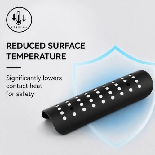 Motorcycle Heat Shield, Metal Exhaust Heat for Universal, Exhaust Pipe Heat Shield Baffle Cover with 2 Stainless Steel Clamps (Black) - color: Black