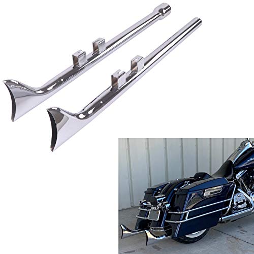 36 Inch Fishtail Slip on Mufflers, Chrome Finish - color: Chrome, size: 36"