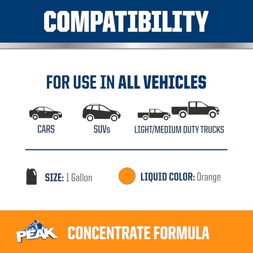 PEAK DEX-Cool® Antifreeze + Coolant, Premium Engine Coolant with Antifreeze, Car Antifreeze Coolant Mixture for GM Vehicles, 1 Gallon