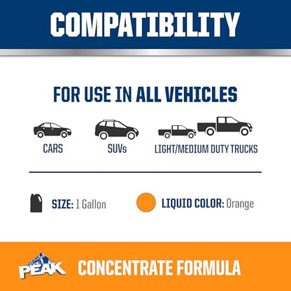 PEAK DEX-Cool® Antifreeze + Coolant, Premium Engine Coolant with Antifreeze, Car Antifreeze Coolant Mixture for GM Vehicles, 1 Gallon