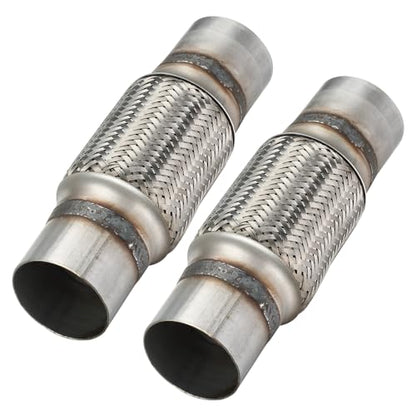 2 Pcs Exhaust Flex Pipe, 2.5''x 6''Stainless Steel Heavy Duty Exhaust Flex Pipe, Double Braid Exhaust Flex Tube, Overall Length 10'' - size: 2.5''x6''x10'', style: 2 PCS